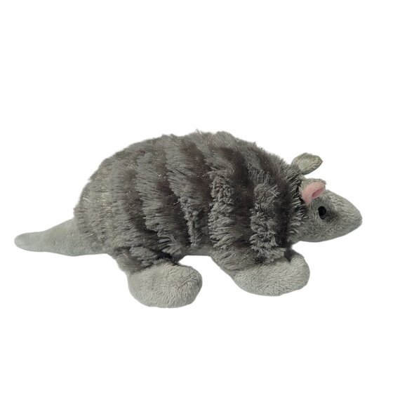 Aurora Armadillo 9 Inch Plush Gray Striped Stuffed Animal Toy - Picture 2 of 5